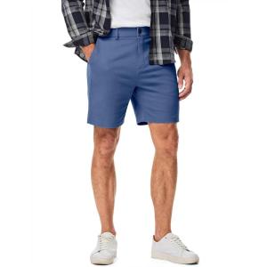 JMIERR Men’s Classic-Fit 7″ Chino Short Summer Stretch Waist Cotton Twill Casual Dress Shorts with Pockets(7″ Z Blue)