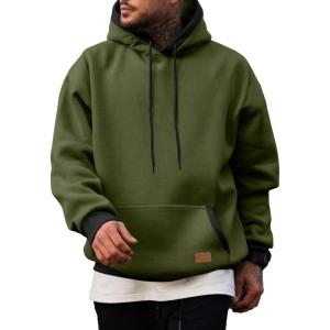 JMIERR Men’s Cotton Casual Hoodies Sweatshirts Fashion Long Sleeve Drawstring Fleece Pullover Hoodie with Pockets(B Green)
