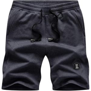 JMIERR Mens Cotton Sweat Shorts with 3 Pockets Workout Lounge Jogger Athletic Shorts 7 inch Inseam Running Shorts(A0 Gray)