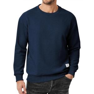 JMIERR Men’s Crewneck Sweatshirt Casual Long Sleeve Geometric Texture Sweatshirts Fashion Pullover Shirts(Blue)