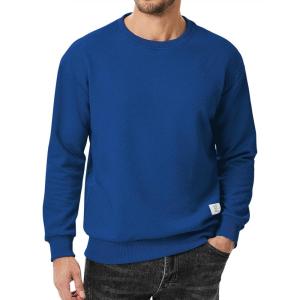 JMIERR Men’s Crewneck Sweatshirt Casual Long Sleeve Geometric Texture Sweatshirts Fashion Pullover Shirts(Dark Blue)