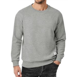 JMIERR Men’s Crewneck Sweatshirt Casual Long Sleeve Geometric Texture Sweatshirts Fashion Pullover Shirts(Grey)