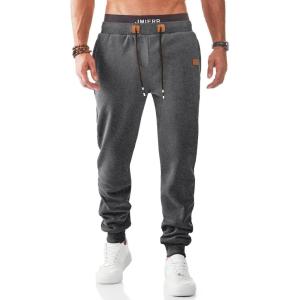 JMIERR Men’s Fleece & Regular Sweatpants with Zipper Pockets Tapered Joggers Drawstring Waist Athletic Workout Track Pants(Fleece Carbon Grey)