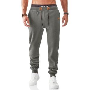 JMIERR Men’s Fleece & Regular Sweatpants with Zipper Pockets Tapered Joggers Drawstring Waist Athletic Workout Track Pants(Fleece Seagrass)