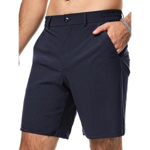 JMIERR Men’s Hybrid Golf Shorts Casual Stretch Quick-Dry Flat Front Lightweight Wrinkle Free Dress Shorts with Pocket(Navy Blue)