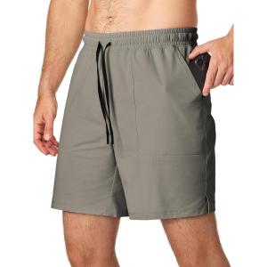 JMIERR Men’s Shorts Running Athletic Shorts Waterproof Quick Dry 7″ Gym Workout Breathable Shorts(0 Grey)
