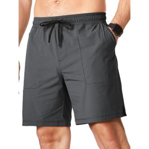 JMIERR Men’s Shorts Running Athletic Shorts Waterproof Quick Dry 7″ Gym Workout Breathable Shorts(A Dark Grey)