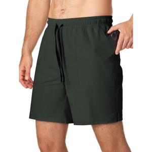 JMIERR Men’s Shorts Running Athletic Shorts Waterproof Quick Dry 7″ Gym Workout Breathable Shorts(B Green)
