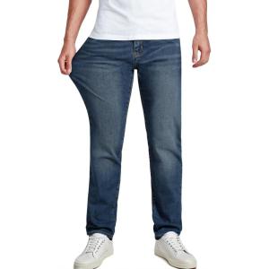 JMIERR Men’s Stretch Jeans Regular Fit Straight Leg Casual Denim Pants(Navy Blue)