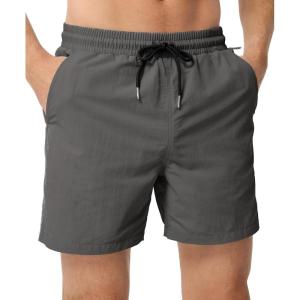 JMIERR Mens Swim Trunks with Mesh Lining Beach Swimming Shorts for Men Lightweight Swimwear Summer Sports Short(Dark Grey)