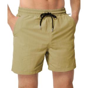 JMIERR Mens Swim Trunks with Mesh Lining Beach Swimming Shorts for Men Lightweight Swimwear Summer Sports Short(Khaki)