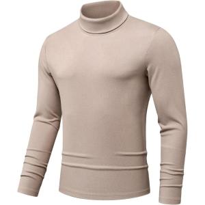 JMIERR Men’s Thermal Mock Turtleneck Shirts Casual Long Sleeve Lightweight Pullover Sweaters Undershirt Slim Fit Top(Smoke Gray)