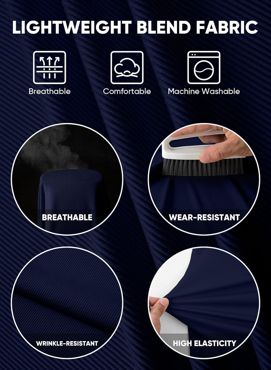 imageJMIERR Mens 2025 Fall Fashion Casual Henley Shirt Long Sleeve Slim Fitted Shirts Curved Hem for Athletic Gym WorkoutD Blue