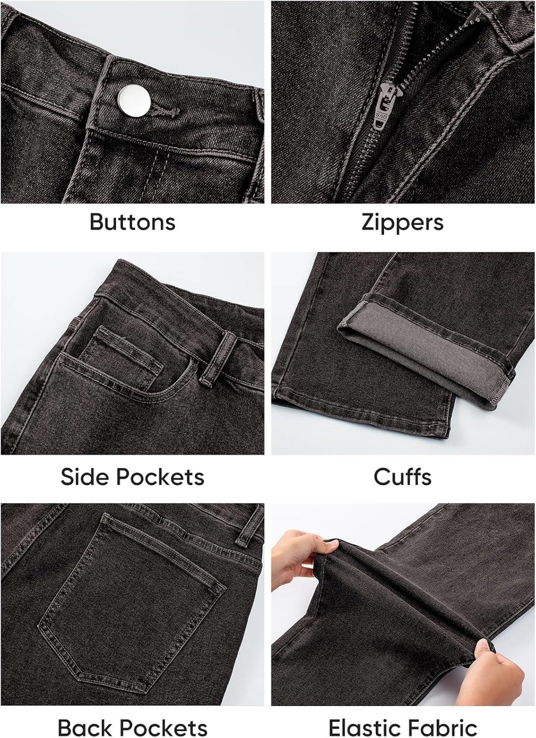 imageJMIERR Mens Baggy Jeans Wide Leg Skater Hip Hop Denim Pants Y2K Vintage Loose Fit StreetwearDark Grey