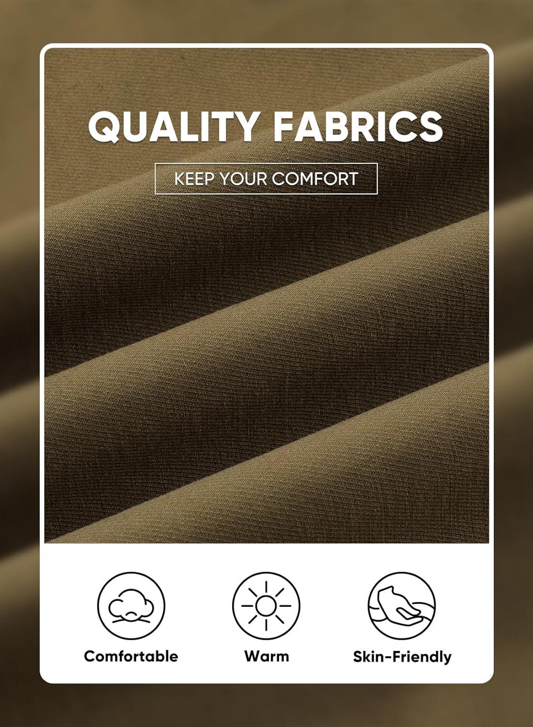 imageJMIERR Mens Cargo Pants Casual Lightweight Elastic Waist Drawstring Tapered Pant with PocketsBrown