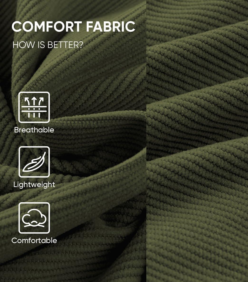 imageJMIERR Mens Cargo Shorts Corduroy Casual Elastic Waist Lightweight Outdoor Hiking Work ShortJungle Green