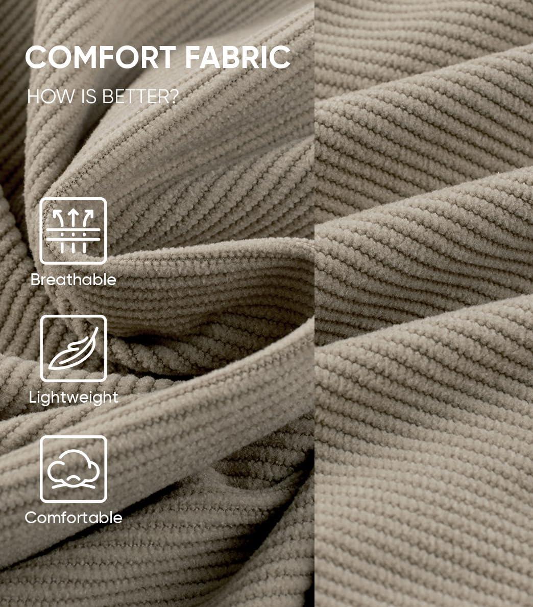 imageJMIERR Mens Cargo Shorts Corduroy Casual Elastic Waist Lightweight Outdoor Hiking Work ShortKhaki