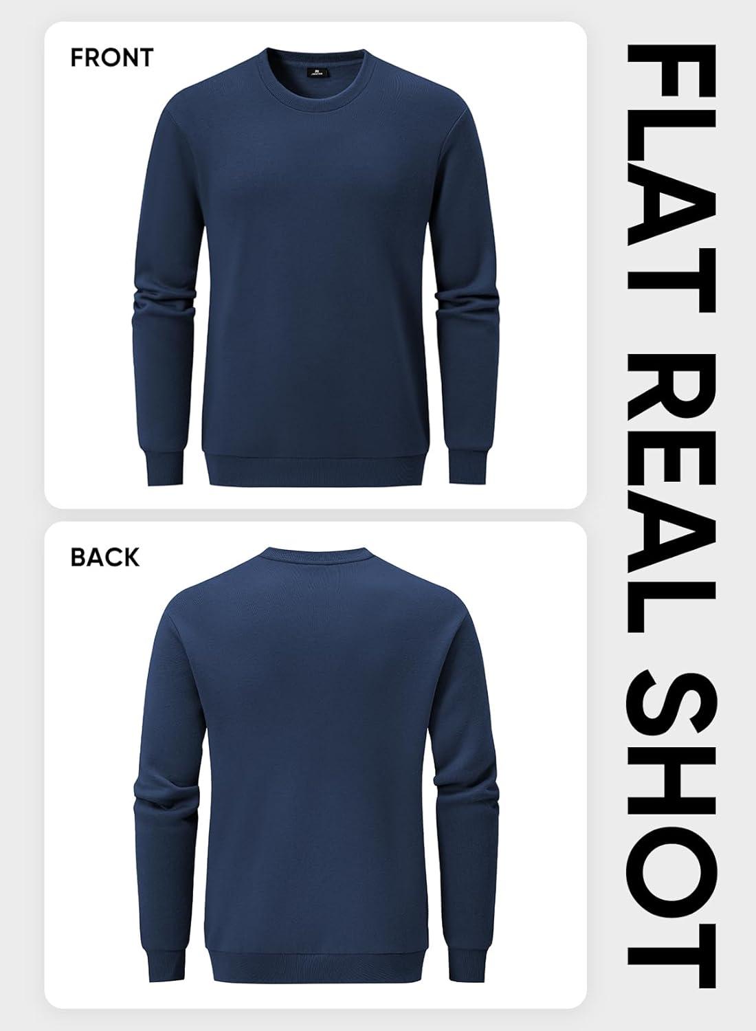 imageJMIERR Mens Casual Long Sleeves Crewneck Sweatshirts Cotton Pullover Sweatshirt for MenBlue