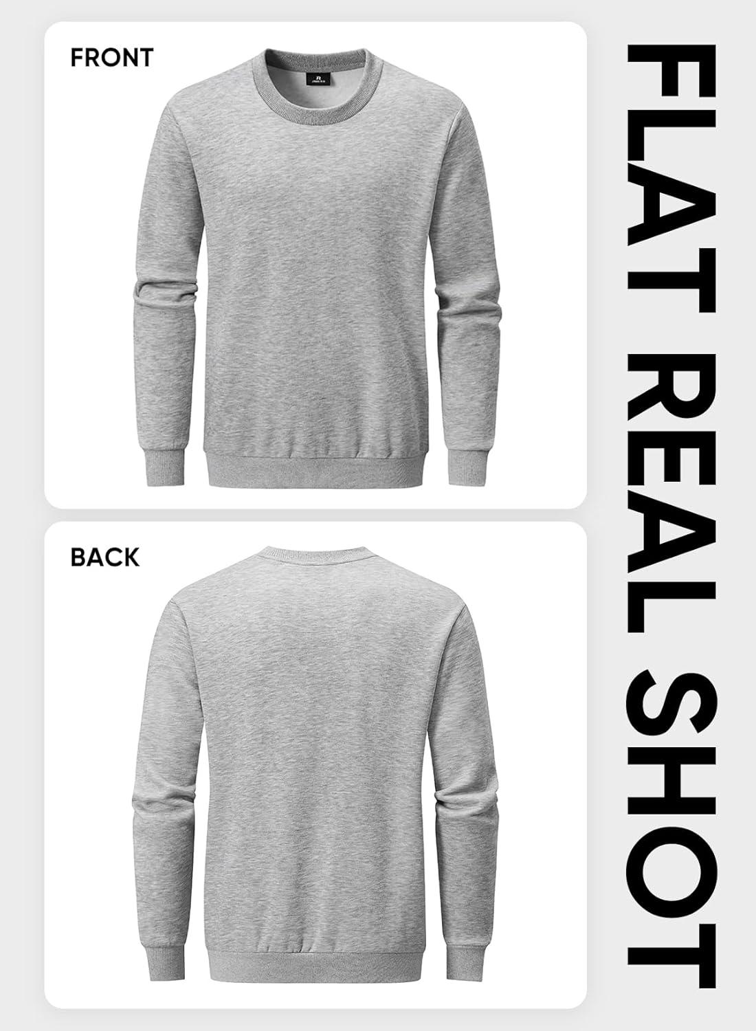 imageJMIERR Mens Casual Long Sleeves Crewneck Sweatshirts Cotton Pullover Sweatshirt for MenGrey