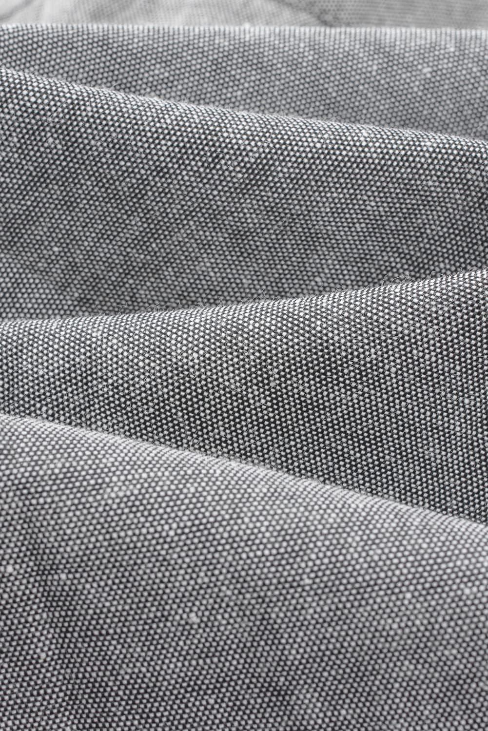 imageJMIERR Mens Casual Stylish Short Sleeve ButtonUp Striped Dress Shirts Cotton Beach ShirtDark Grey