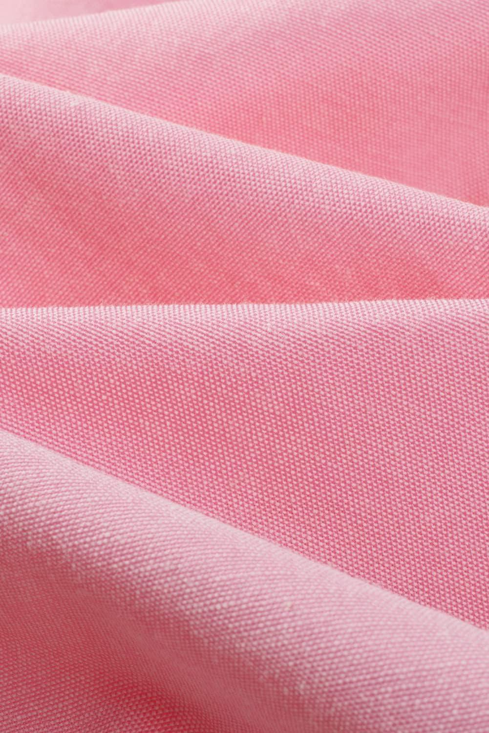 imageJMIERR Mens Casual Stylish Short Sleeve ButtonUp Striped Dress Shirts Cotton Beach ShirtPink