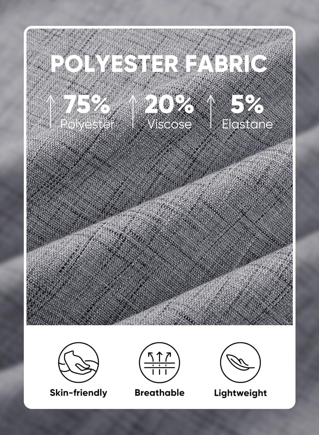 imageJMIERR Mens Casual Stylish Short Sleeve ButtonUp Striped Dress Shirts Cotton Beach ShirtZ Dark Grey