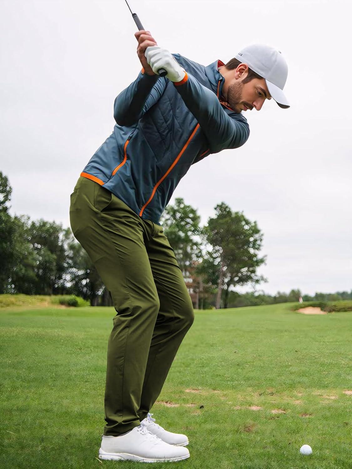 imageJMIERR Mens ClassicFit Casual Cotton Twill Pant WaterRepellent StainResistant Stretch Chino PantsGreen