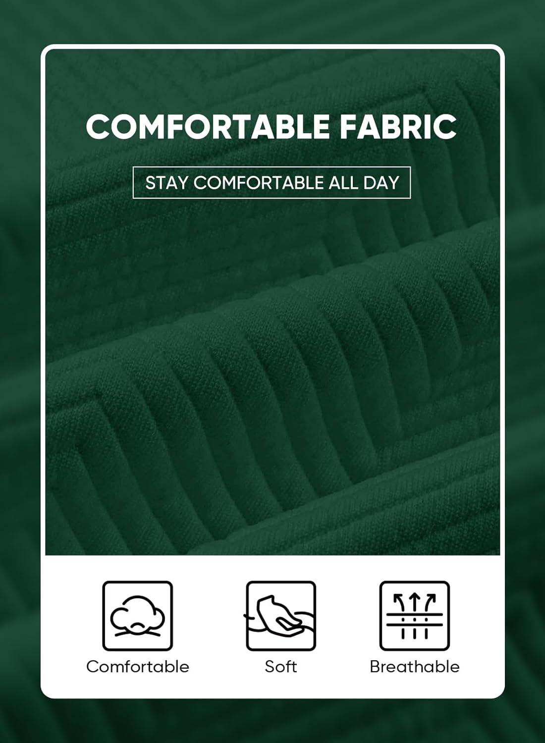 imageJMIERR Mens Crewneck Sweatshirt Casual Long Sleeve Texture Pullover Shirt for MenGreen