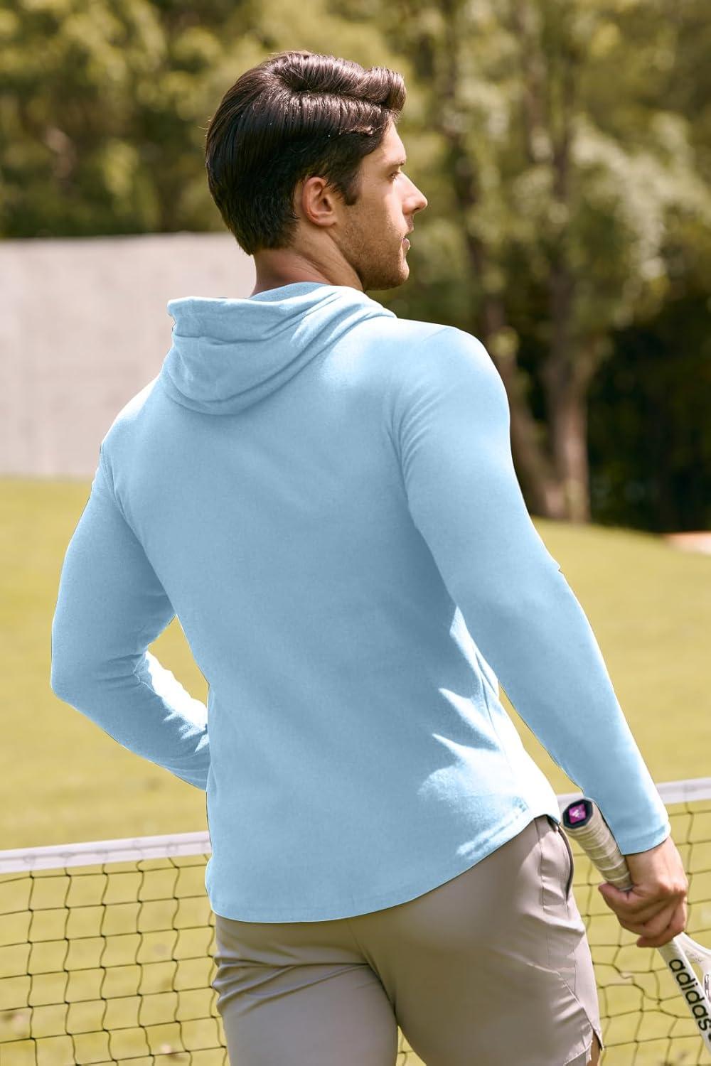 imageJMIERR Mens Fashion Hoodies Fleece Long Sleeve Athletic Sweatshirt Pullover T ShirtsBeau Blue