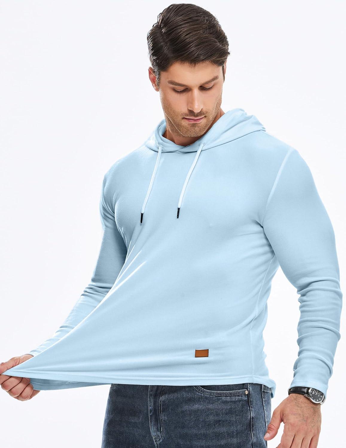 imageJMIERR Mens Fashion Hoodies Fleece Long Sleeve Athletic Sweatshirt Pullover T ShirtsBeau Blue
