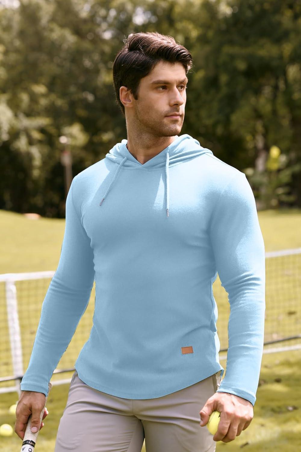 imageJMIERR Mens Fashion Hoodies Fleece Long Sleeve Athletic Sweatshirt Pullover T ShirtsBeau Blue