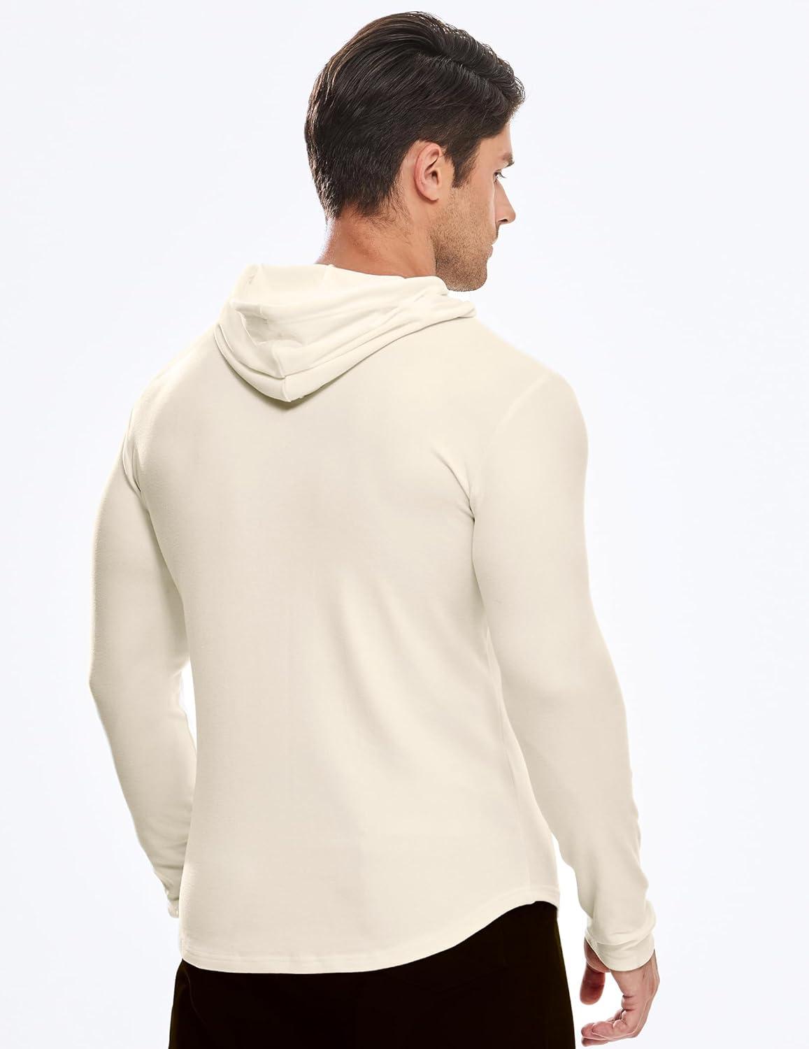 imageJMIERR Mens Fashion Hoodies Fleece Long Sleeve Athletic Sweatshirt Pullover T ShirtsBeige