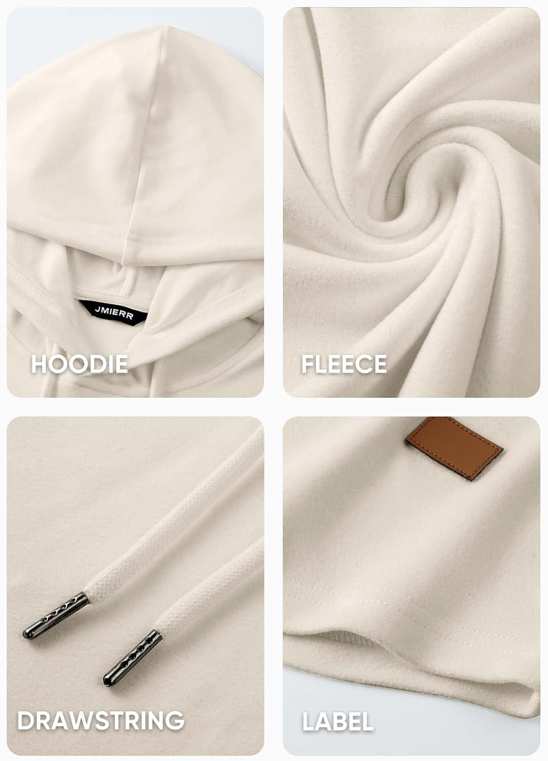 imageJMIERR Mens Fashion Hoodies Fleece Long Sleeve Athletic Sweatshirt Pullover T ShirtsBeige