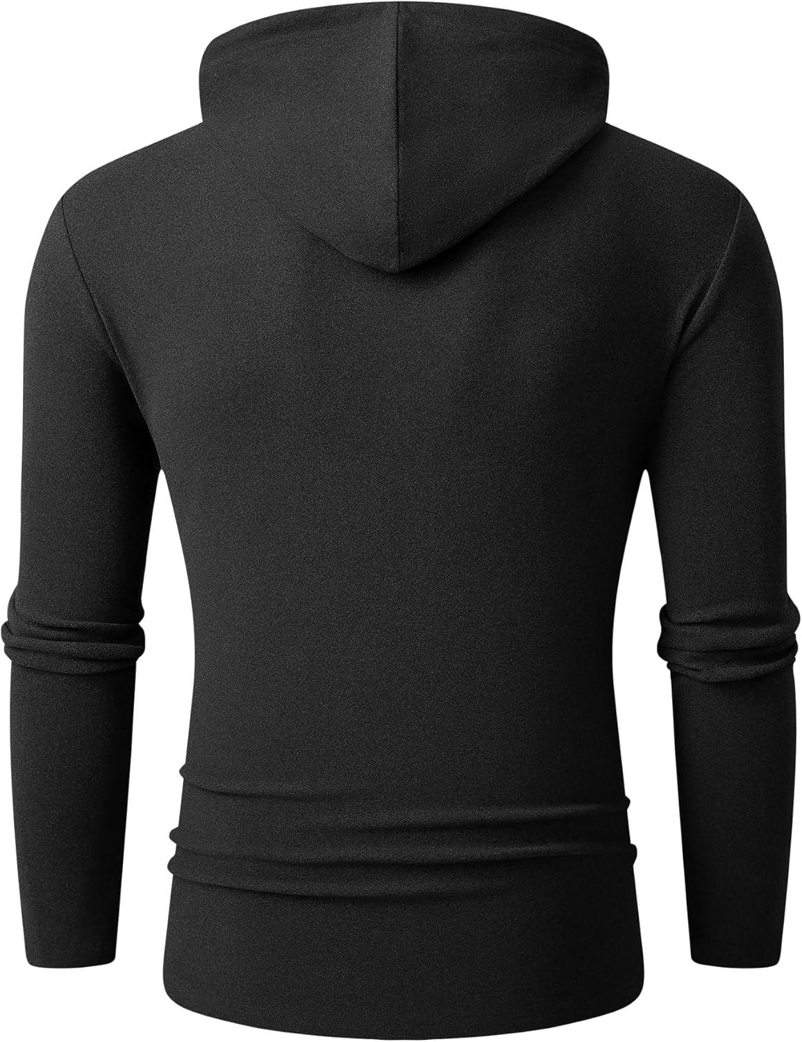 imageJMIERR Mens Fashion Hoodies Fleece Long Sleeve Athletic Sweatshirt Pullover T ShirtsBlack