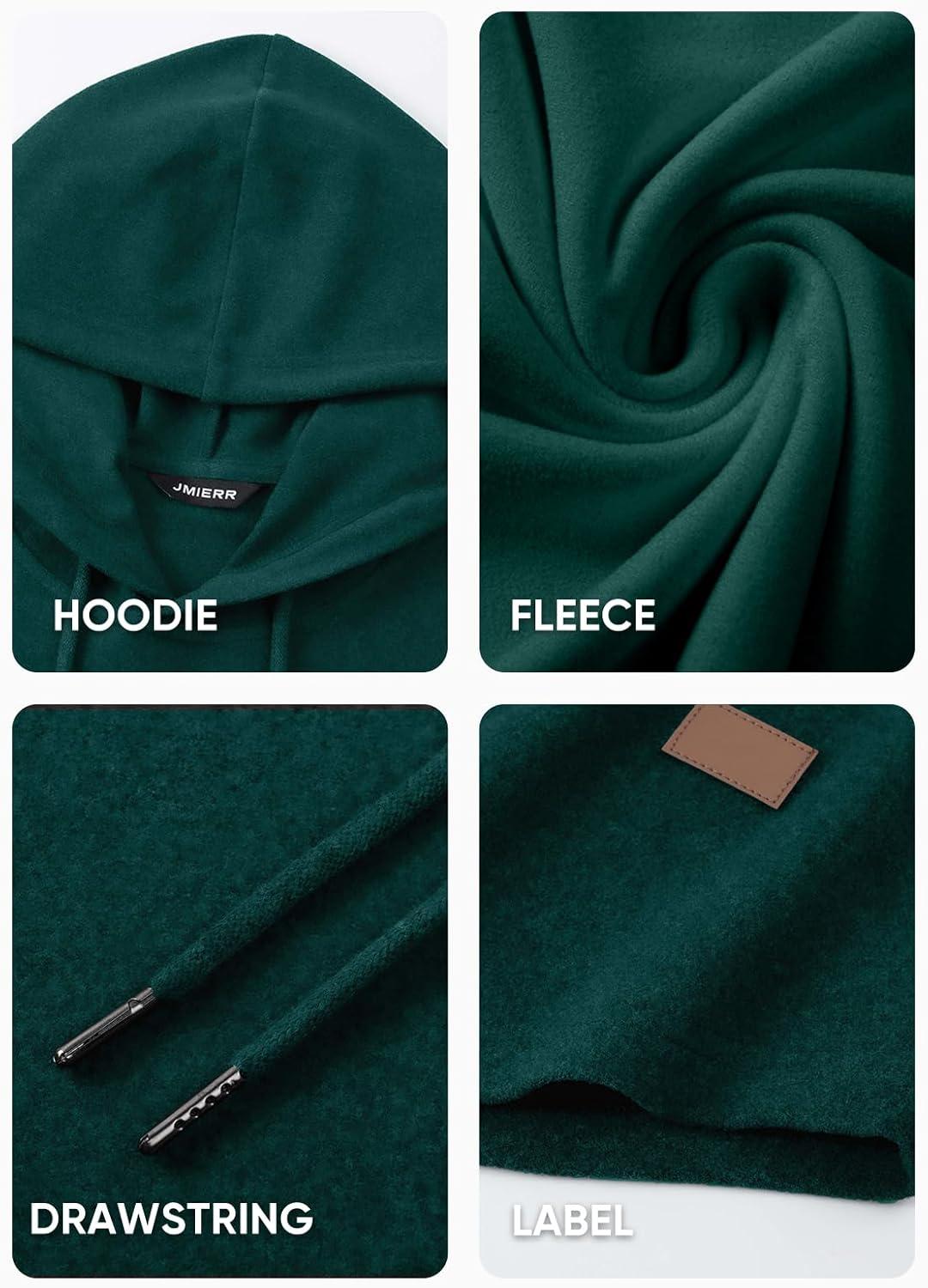 imageJMIERR Mens Fashion Hoodies Fleece Long Sleeve Athletic Sweatshirt Pullover T ShirtsDark Green