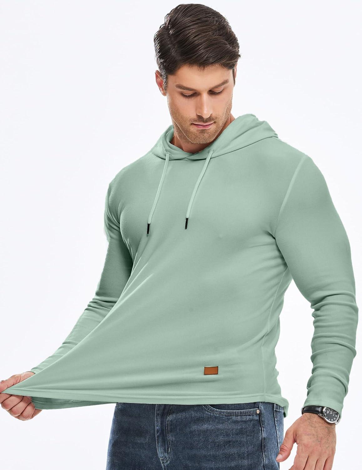 imageJMIERR Mens Fashion Hoodies Fleece Long Sleeve Athletic Sweatshirt Pullover T ShirtsGrass Green