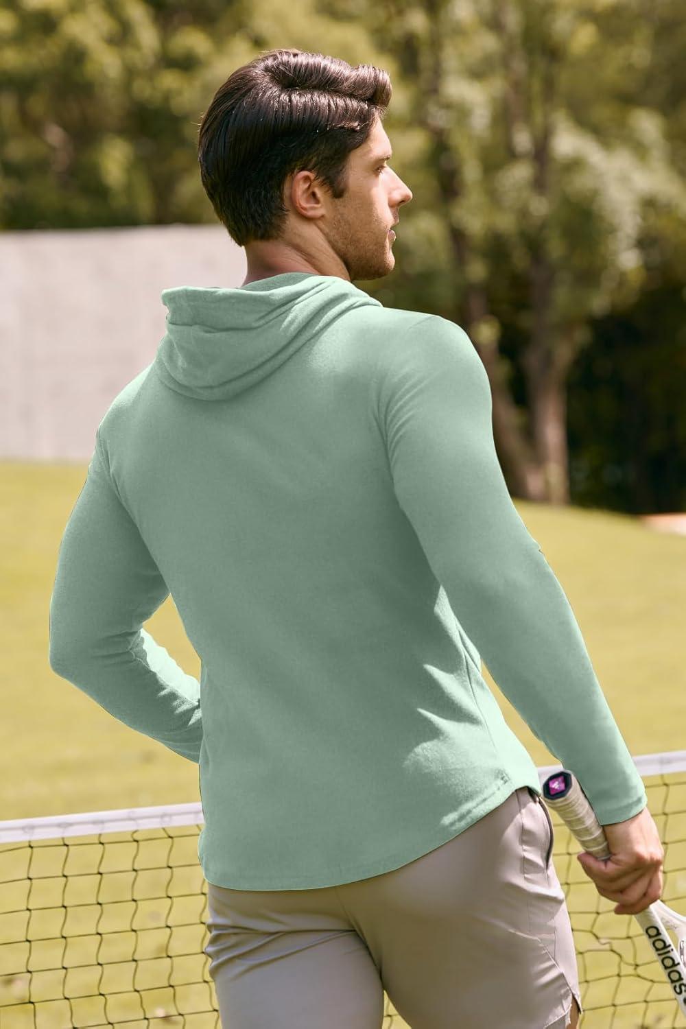 imageJMIERR Mens Fashion Hoodies Fleece Long Sleeve Athletic Sweatshirt Pullover T ShirtsGrass Green