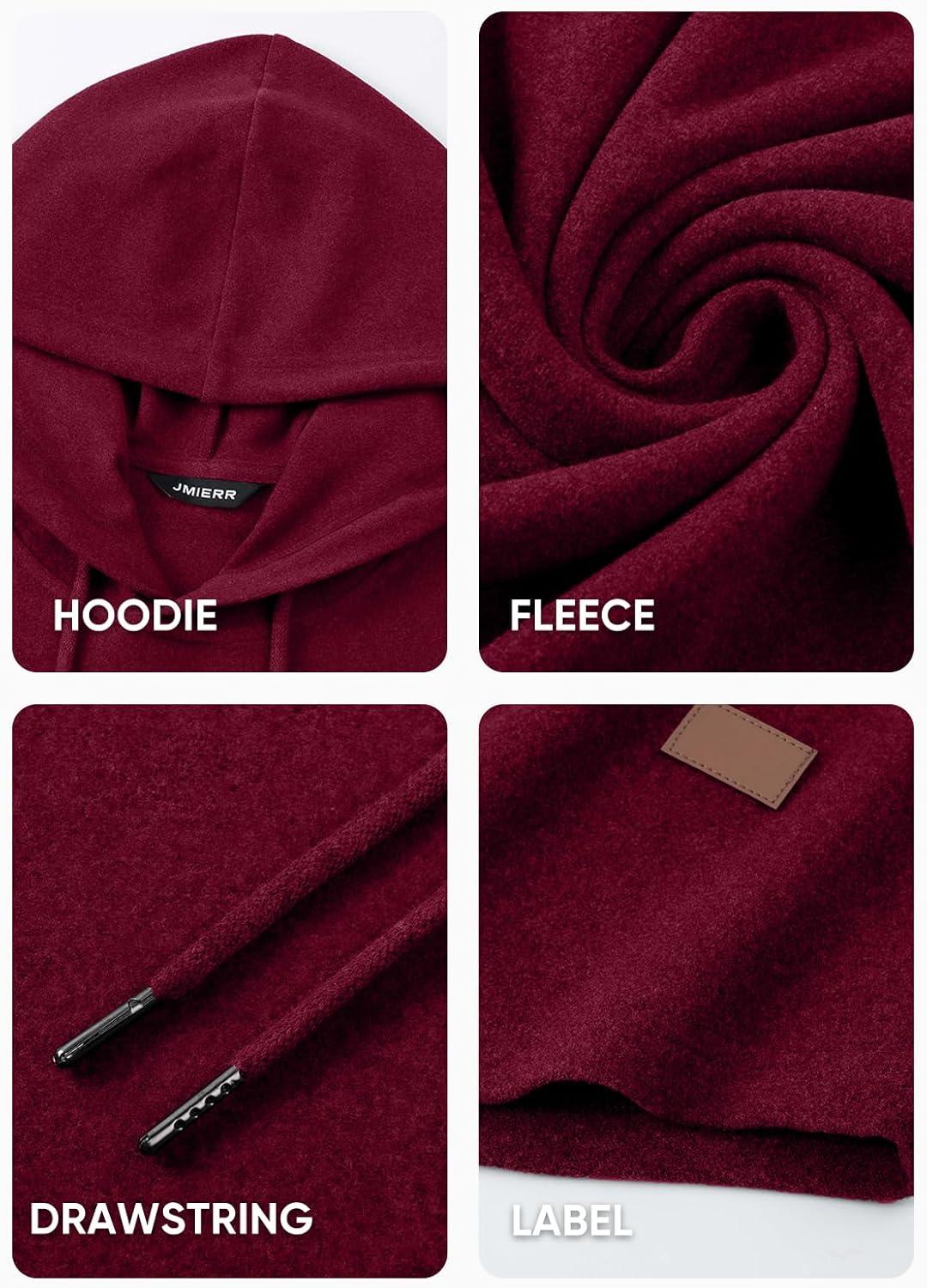 imageJMIERR Mens Fashion Hoodies Fleece Long Sleeve Athletic Sweatshirt Pullover T ShirtsRed