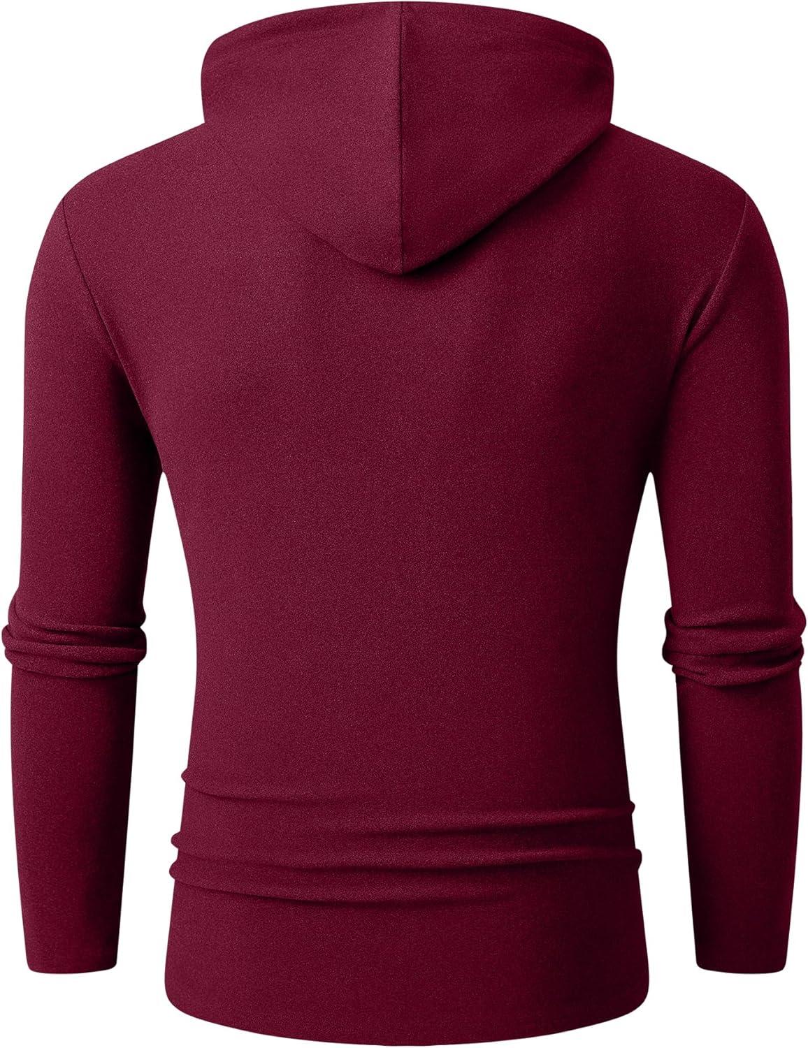imageJMIERR Mens Fashion Hoodies Fleece Long Sleeve Athletic Sweatshirt Pullover T ShirtsRed