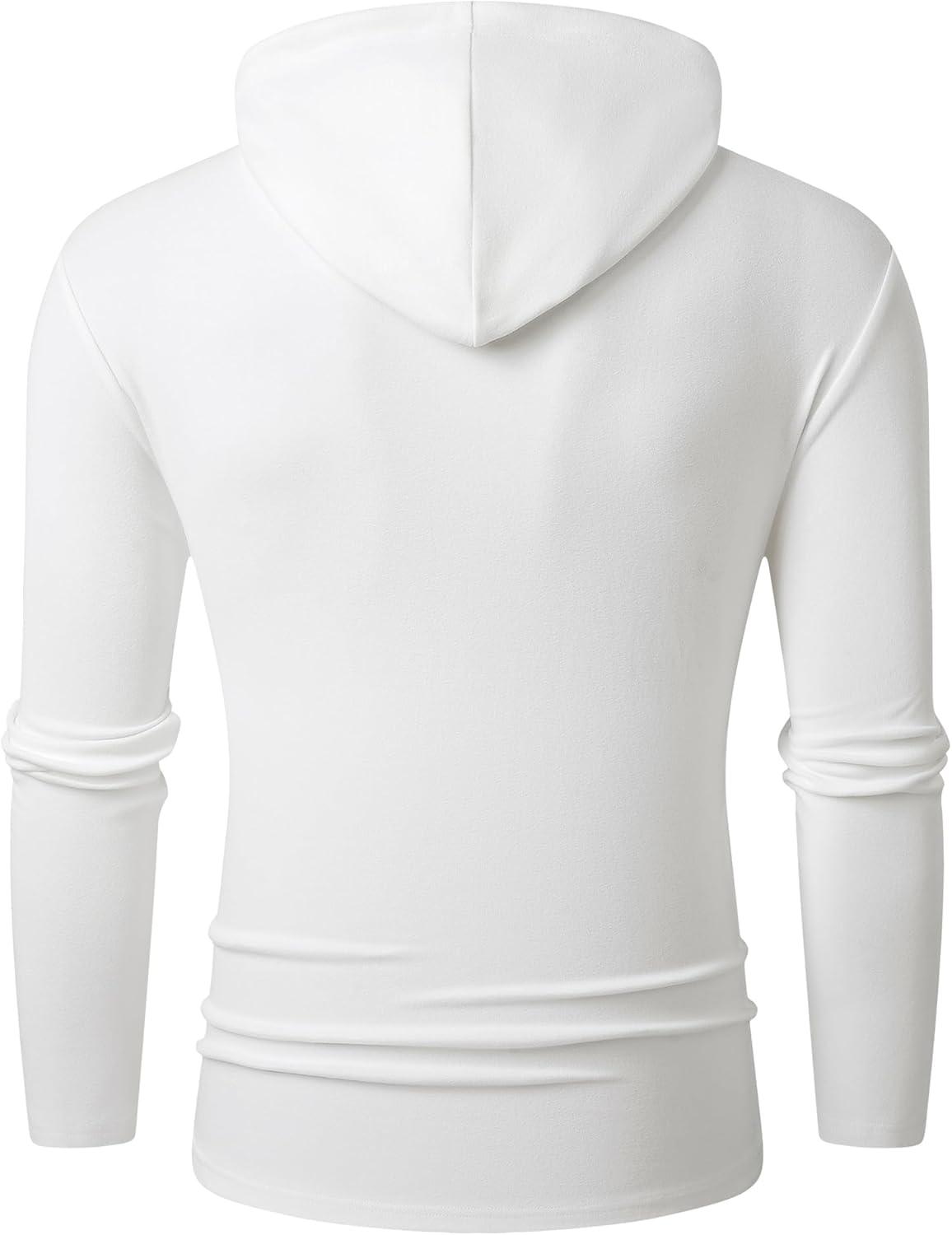 imageJMIERR Mens Fashion Hoodies Fleece Long Sleeve Athletic Sweatshirt Pullover T ShirtsWhite