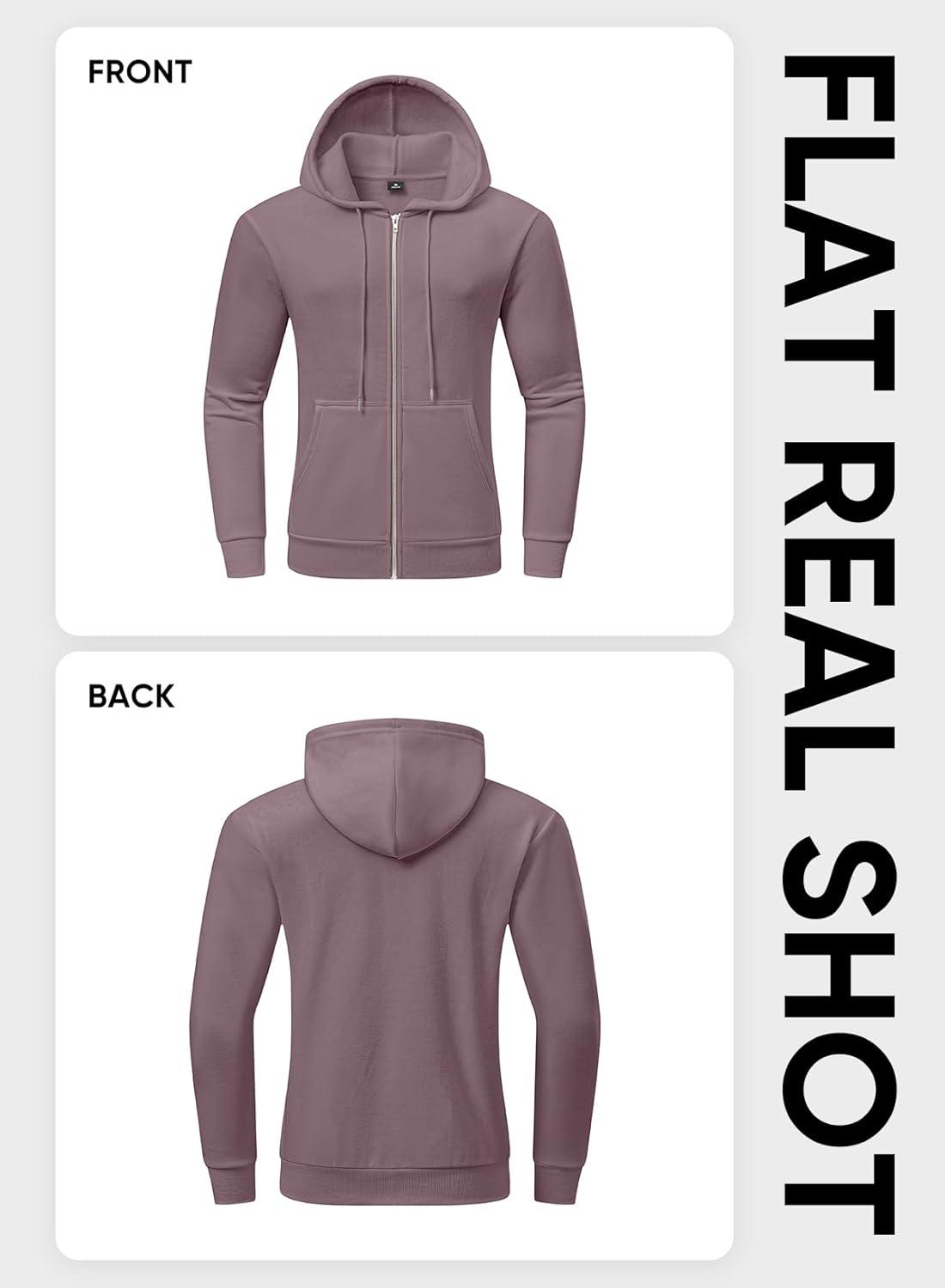 imageJMIERR Mens Full Zip Casual Cotton Hooded Fleece Drawstring Hoodies Pullover Sweatshirts Casual Long Sleeve ShirtsValerian