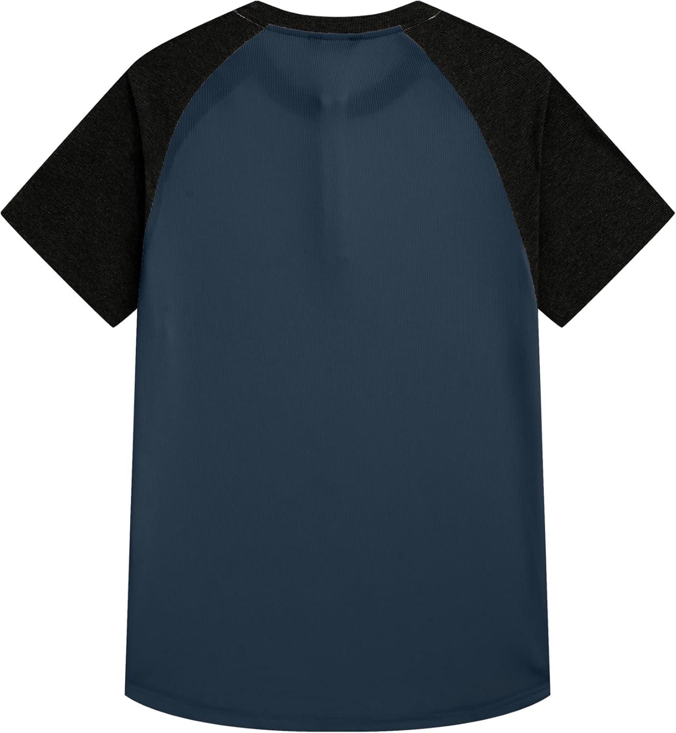 imageJMIERR Mens Muscle Slim Henley Shirts Crewneck Longline TShirt Gym Workout Athletic Shirt Tees with ButtonT Blue Black