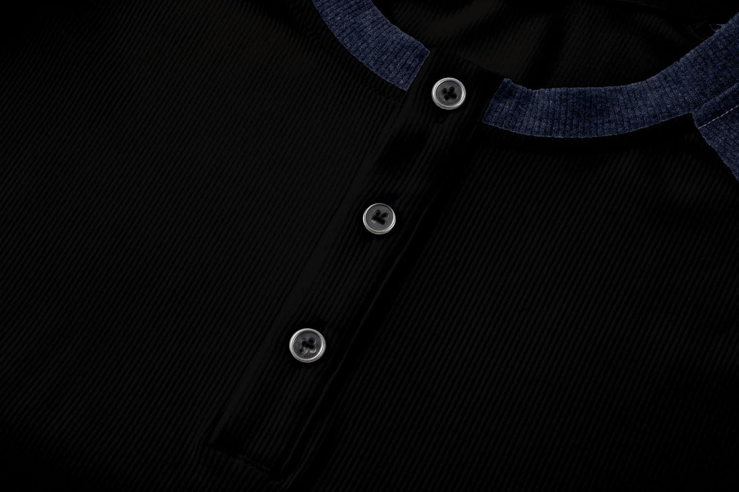 imageJMIERR Mens Muscle Slim Henley Shirts Crewneck Longline TShirt Gym Workout Athletic Shirt Tees with ButtonT Blue Black