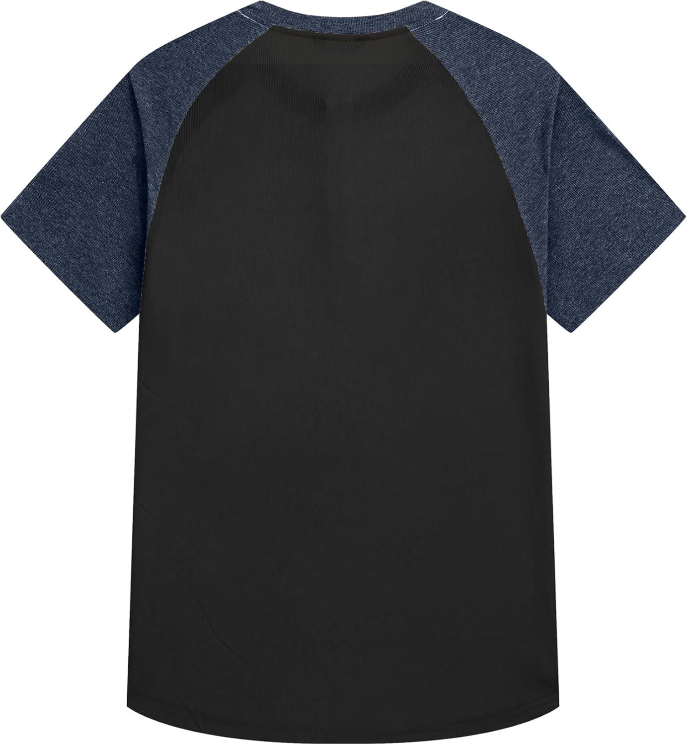 imageJMIERR Mens Muscle Slim Henley Shirts Crewneck Longline TShirt Gym Workout Athletic Shirt Tees with ButtonT Grey Blue