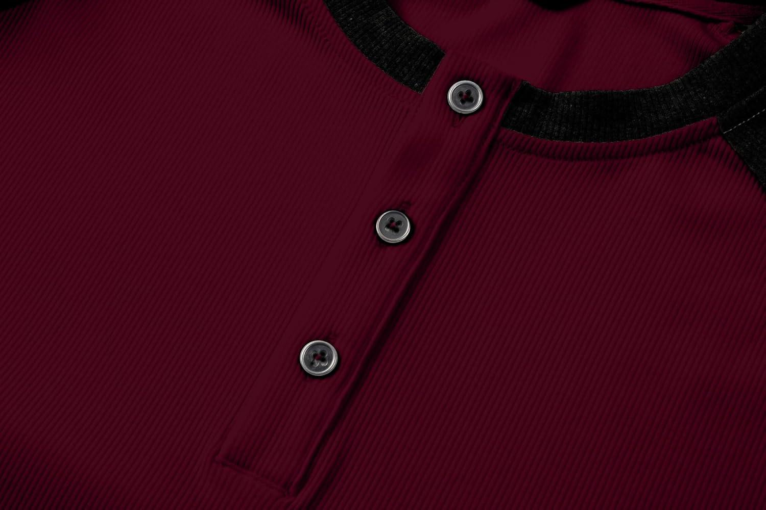 imageJMIERR Mens Muscle Slim Henley Shirts Crewneck Longline TShirt Gym Workout Athletic Shirt Tees with ButtonT Red Black