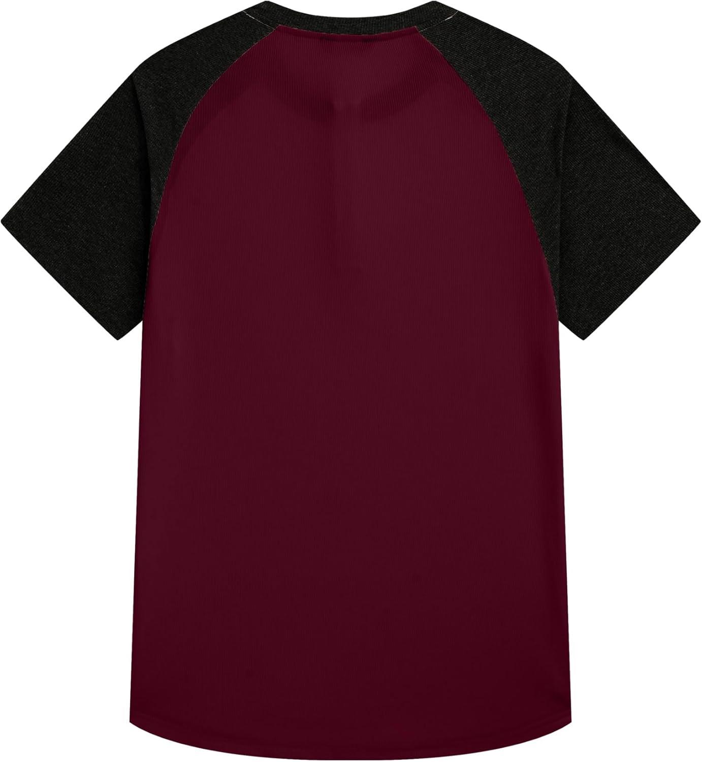 imageJMIERR Mens Muscle Slim Henley Shirts Crewneck Longline TShirt Gym Workout Athletic Shirt Tees with ButtonT Red Black