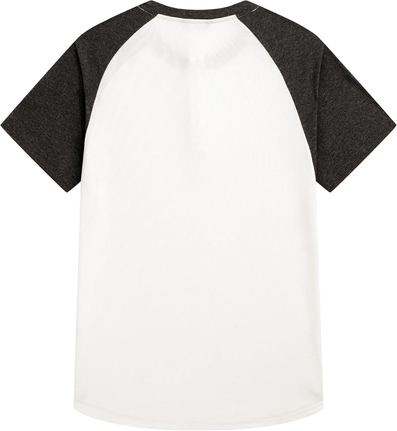 imageJMIERR Mens Muscle Slim Henley Shirts Crewneck Longline TShirt Gym Workout Athletic Shirt Tees with ButtonT White Grey