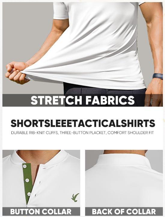 imageJMIERR Mens Polo Henley Shirt Moisture Wicking Quick Dry Summer Casual Short Sleeve Golf Polo T Shirts1 White