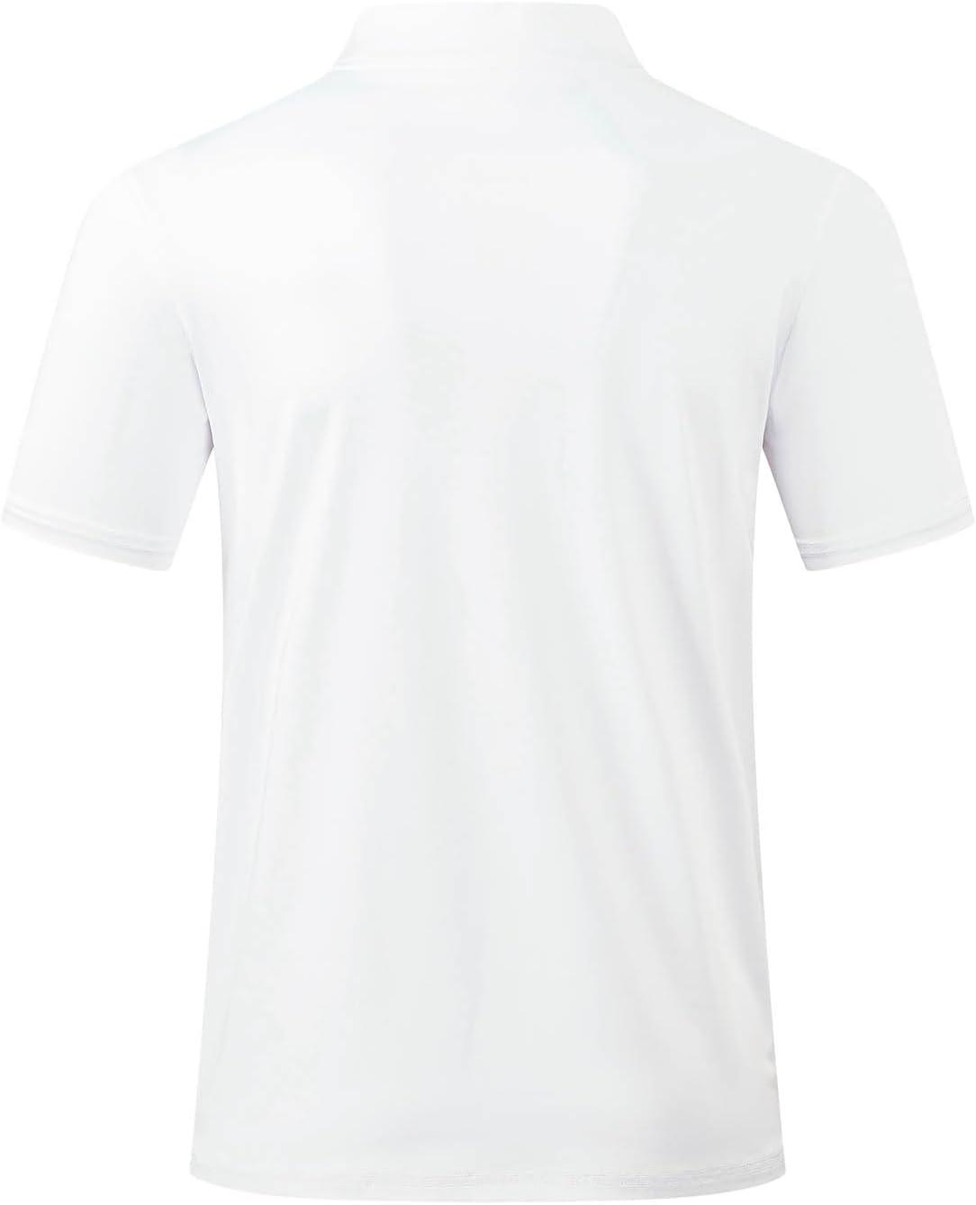 imageJMIERR Mens Polo Henley Shirt Moisture Wicking Quick Dry Summer Casual Short Sleeve Golf Polo T Shirts1 White