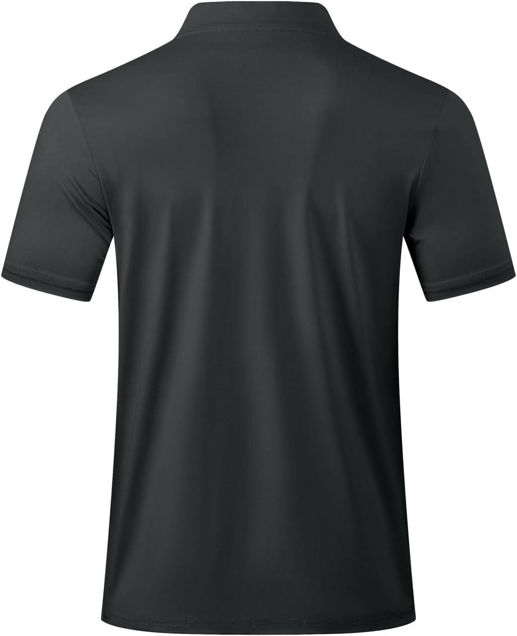 imageJMIERR Mens Polo Henley Shirt Moisture Wicking Quick Dry Summer Casual Short Sleeve Golf Polo T ShirtsA Grey 2